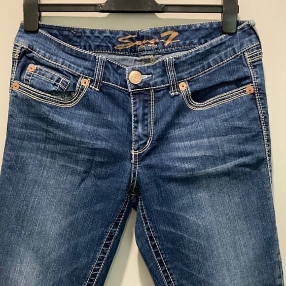 Seven7 Blue Straight Leg Blue Jeans size 10​​​​​​​​ - Picture 9 of 15